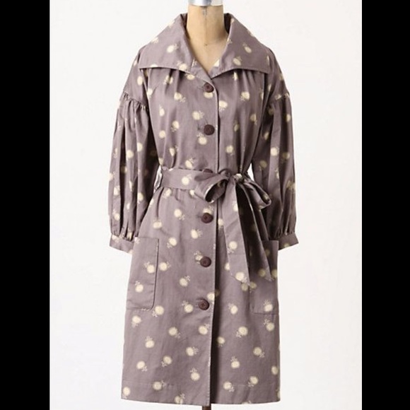 Anthropologie Jackets & Blazers - Anthropologie Elevenses Lila Dotted Trench Coat